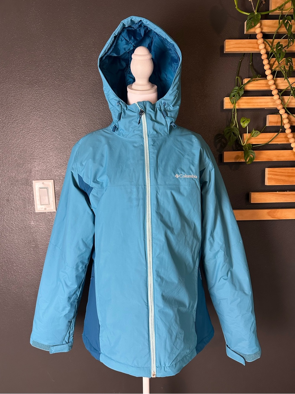Columbia Women’s Thermal Coil Hooded Ski Jacket Blue Size Large L